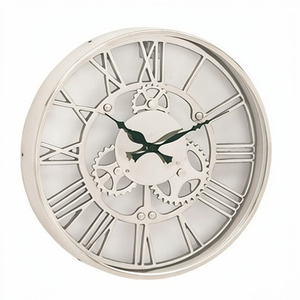 Stylish Nordic Retro Antique Roman Numerals Home Decorative <b>Silent</b> Movement <b>Wall</b> <b>Clocks</b> Silver Color Living Room <b>Wall</b> <b>Clock</b> - Product Image 1