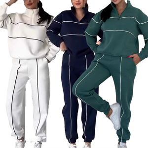 Comprar Conjunto de Sudadera con Capucha para Mujer, Corte Regular, Tallas Grandes, Casual, Deportivo, Color Liso, Ecológico y Transpirable - Product Image 1