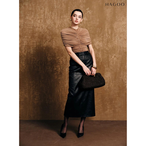 CV805 HAGOO Luxury Pencil Skirt With Horizontal Waistband <b>Belt</b> Smart Casual Wholesale - Product Image 1