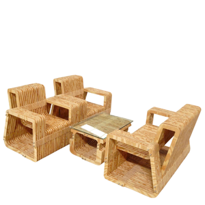 Ensemble de canapés en bois moderne, design mid-century, surface polie, meubles de salon, matériau écologique - Product Image 2