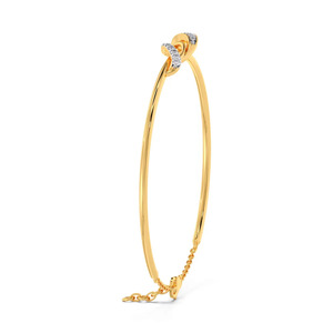 Twisted <b>Infinity</b> Diamond <b>Bracelet</b> with Yellow Gold Slim Frame and Elegant Interwoven Center Design - Product Image 4