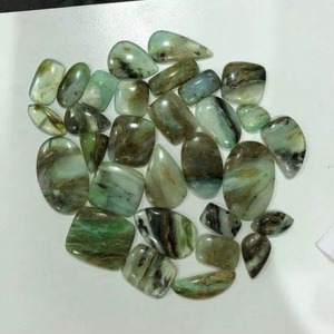 Cabochons en pierre naturelle de quartz vert aquaprase de haute qualité, pierres brutes pour la fabrication de bijoux, lot en gros - Product Image 4