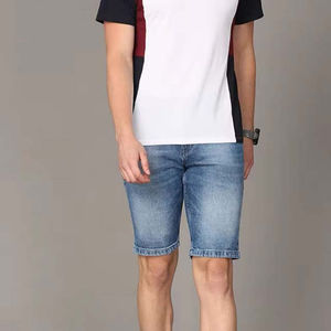 <b>Men's</b> Summer Denim <b>Shorts</b> <b>Woven</b> Custom Embroidery 100% Cotton Quick Dry Stretch Mid Waist Dark Wholesale Pakistan - Product Image 5