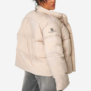 <b>Ladies</b> Lightweight Puffer <b>Jacket</b> Winter Warm Hooded Padding Outdoor Fashion Windproof Solid Color New High Quality Logo Coat - Product Image 2