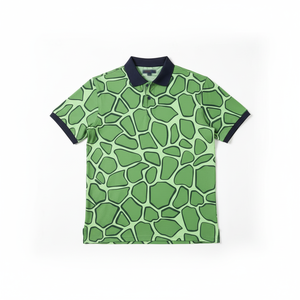 Polo Collar T-shirt Cotton Material Men's <b>Light</b> Blue Color block Short sleeve Polo Shirt with Stripes Casual Style - Product Image 5