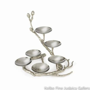 Bol rond de haute qualité en aluminium coulé, finition argentée brillante et polie, design simple, pour servir des chocolats et des aliments. - Product Image 2