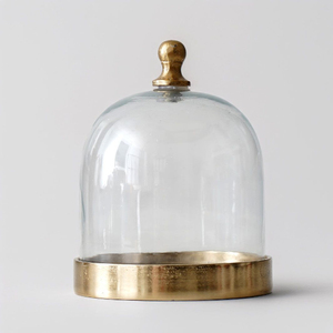 Supports à gâteaux en métal de luxe avec couvercle en verre, présentoir à desserts rond de haute qualité, accessoires pour gâteaux d'anniversaire à domicile - Product Image 1