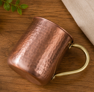 Hammered <b>Copper</b> <b>Mug</b> With Brass Handle Vintage Style Vintage Insulated Barrel Cocktail Drinkware with Brass Handle Drinkware - Product Image 6