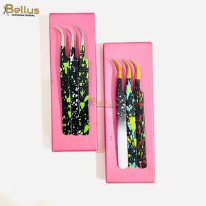 Stainless Steel 3PCS Lash Tweezers Set <b>Pink</b> Kit Professional Beauty Technicians <b>Tool</b> Custom Logo Smooth Tip Durable - Product Image 2