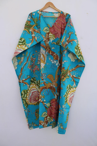 Vestido Kaftán Informal de Verano con Estampado Floral Tropical, sin Mangas, de Algodón, para Mujer, Ropa de Playa, Ropa de Estar por Casa, Textil Naaz - Product Image 3