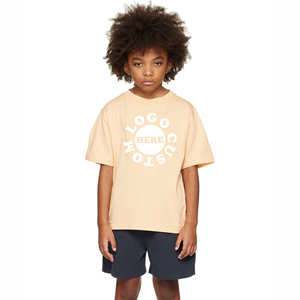 Camisetas de algodón de gran tamaño con logotipo personalizado para niños, camisetas de estilo urbano para niños, camisetas para niños y niñas. - Product Image 1