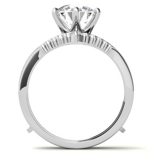Anillo de Moissanita de Corte Redondo, Plata de Ley 925, Chapado en Oro de 18K, Anillo de Compromiso, Boda o Promesa de Lujo para Mujer - Product Image 2