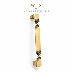 Poignée de porte principale à double torsion avec finition antique mate pour portes d'entrée résidentielles, quincaillerie intérieure et architecturale - Product Image 2