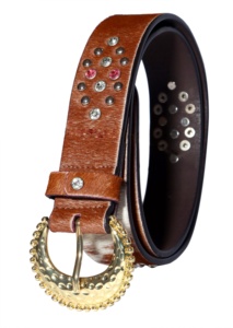 Ceinture en cuir artisanale de qualité supérieure avec design en cuir de vachette à poils apparents et boucle en acier robuste - Product Image 2