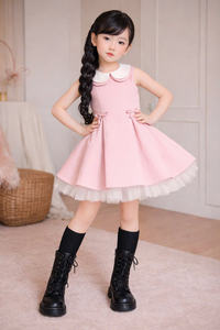 VESTIDO PLISADO Ajustado con Cuello Peter Pan para Bebés, Ecológico, ODM, Múltiples Opciones de Color, de 1 a 12 Años - Product Image 2