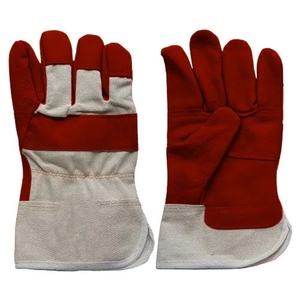 Gants de travail en cuir et coton canadiens de qualité supérieure, anti-vibration, en cuir de vachette grainé renforcé, avec bande de protection dorsale - Product Image 4