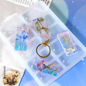 Square Small Pendant Keychain Handmade Ornament <b>Resin</b> <b>Silicone</b> <b>Mold</b> - Product Image 3