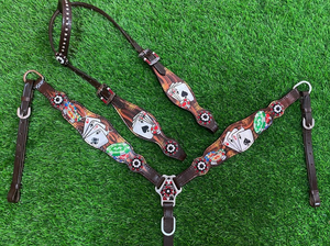 Accessoires de cheval personnalisés de qualité supérieure Headstall en cuir avec plastron pour l'équitation de couleur marron - Product Image 3