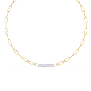 Collier barre en pavé de diamants, bijou élégant et étincelant, cadeau pour femme, anniversaire, mariage, luxe, usage quotidien - Product Image 1