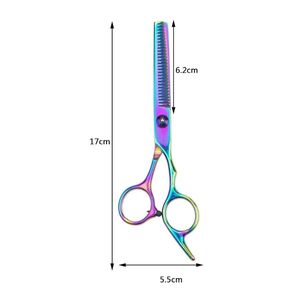 Rainbow Plasma Coated Hair Thinning Scissors Professional Barber <b>Shears</b> Stainless Steel Texturizing Scissors - Product Image 2