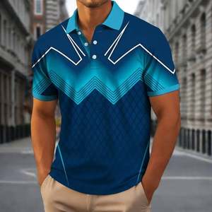 Camisetas de Golf de Manga Corta Color Verde Oliva para Hombre, Logotipo Frontal Estampado por Transferencia de Calor, Jersey Informal de Punto Transpirable de 180 g - Product Image 3