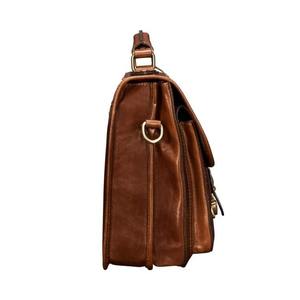 Sacoche pour ordinateur portable en cuir véritable artisanal pour le travail de bureau, sac en cuir marron de qualité supérieure, logo personnalisé, vente en gros - Product Image 3
