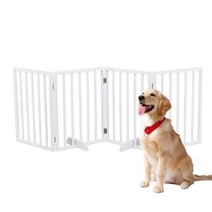 White Wooden Dog Fence Elegant Pet Gates & Pens - Product Image 3