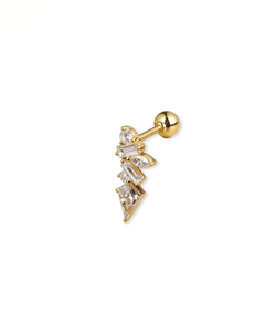 Pendientes de Oro Rosa de 14K con Diamantes Cultivados en Laboratorio, Diseño Geométrico de Diamantes de Corte Mixto, Joyería Fina Moderna - Product Image 4