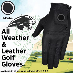 Latest Style Cabretta Leather Custom Anti Slip Palm Breathable Soft Adjustable Wrist <b>Strap</b> Pull-On Closure Sports Golf Gloves - Product Image 2