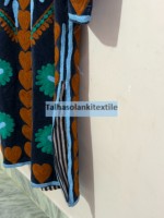 Manteau élégant en velours brodé pour femme, col mandarin, manches longues, imprimé floral, veste d'hiver longue, broderie à la main