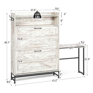 Scarpiera Bianca di Grande Capacità per Ingresso e Balcone, Mobile Contenitore per Scarpe da Casa - Product Image 2