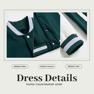 Vestes de baseball vierges personnalisées pour fabricants de vêtements, avec doublure intérieure épaisse, pour la vente en gros – Nouveauté - Product Image 5