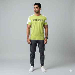 T-shirt pour homme de style sportif à col rond avec logo personnalisé, respirant, ajusté, pour le fitness, couleur bordeaux, col rond, en coton - Product Image 6