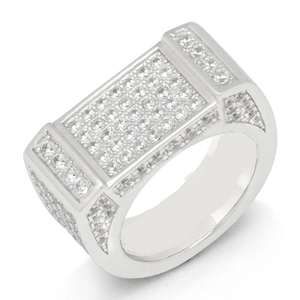 Bague carrée en argent de fournisseur indien pour les événements du soir et les occasions spéciales, disponible au prix d'exportation - Product Image 1