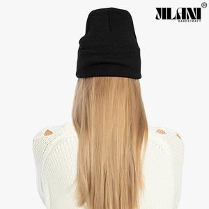 Women's Black Wool-Filled <b>Slouchy</b> <b>Beanie</b> <b>Hat</b> Winter Knit Accessory - Product Image 1