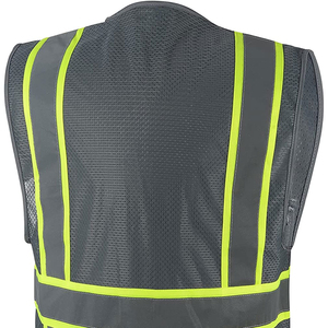 Chaleco de Seguridad de Alta Visibilidad Color Naranja para Hombre, con Logotipo Personalizado, Cierre de Cremallera, Tejido de Malla, Color Personalizable, Venta al Por Mayor - Product Image 6