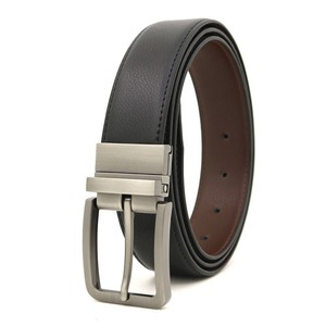 Ceinture pour homme en alliage avec boucle à ardillon, double face, personnalisable, en cuir véritable, écologique, respirante, légère, largeur 3,5 cm - Product Image 1