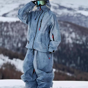 Ensemble de combinaison de ski OEM personnalisé pour femme, imperméable et coupe-vent, combinaison de ski ample pour femme, vêtements de ski et de neige, vente en gros - Product Image 4