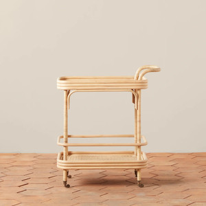 Wholesale handcrafted rattan food service carts for hotels and cafes; beverage carts for cafes. - Product Image 1