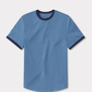 Nouveaux T-shirts décontractés pour hommes, style personnalisé, col rond, manches courtes, tricotés, 100% coton, séchage rapide, respirants, coupe classique - Product Image 5