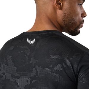 Men’s Black Camo Performance Training T Shirt Short Sleeve Gym Workout Tee Breathable Lightweight Fitness Running Athletic - Product Image 4