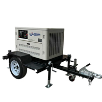 Groupes électrogènes silencieux à essence et GPL sur remorque 5kVA 8kVA 10kVA 15kVA 25kVA, double fréquence 50/60Hz, faible bruit, pour extérieur