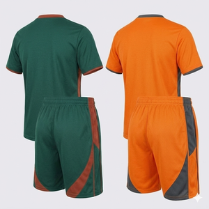 Custom Printed V-Neck Football Jersey Set Breathable Quick Dry 100% Polyester Soccer Kit for Men OEM Wholesale Factory Supplier - Product Image 5