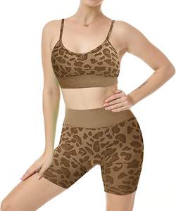 Conjunto de yoga con estampado floral sexy para mujer, chaleco y pantalones cortos con tirantes anchos y cintura elástica transpirable, ropa deportiva de verano de 2 piezas - Product Image 3