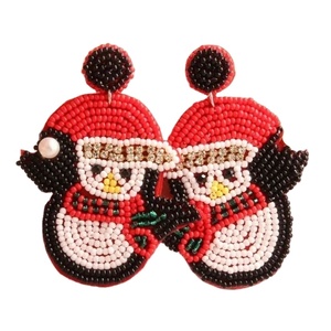 Pendientes de aro grandes con cuentas y joyería de diseño de pingüino para niñas de la India. - Product Image 1