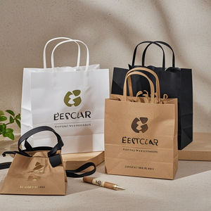 Sacs de courses en papier durables, écologiques et imperméables avec logo personnalisé et ruban – Solutions d'emballage en gros pour la vente au détail - Product Image 1