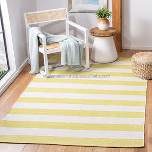 Tapis tissé à la main en coton de couleur unie décoration de maison de luxe pour le salon tapis de sol intérieur des fournisseurs indiens - Product Image 5