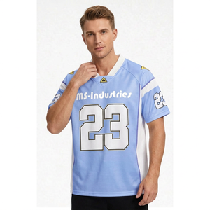 OEM Custom Logo Unisex American Football Jersey Y2K Streetwear Korte Mouw Geprint Polyester Private Label Fabrikant - Product Image 3