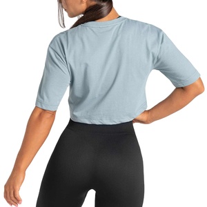 Camiseta Corta de Verano para Mujer, Color Liso, Suave y Transpirable, Talla Grande, Manga Corta, Tela de Algodón, Modelo 2027 - Product Image 3