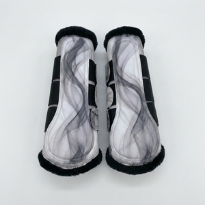 Horse Saddle Pad Ear Hood and Brushing Boots Set Breathable Cotton Quilted Anti Sweat Protective Leg Boots <b>Equestrian</b> Supply - Product Image 2